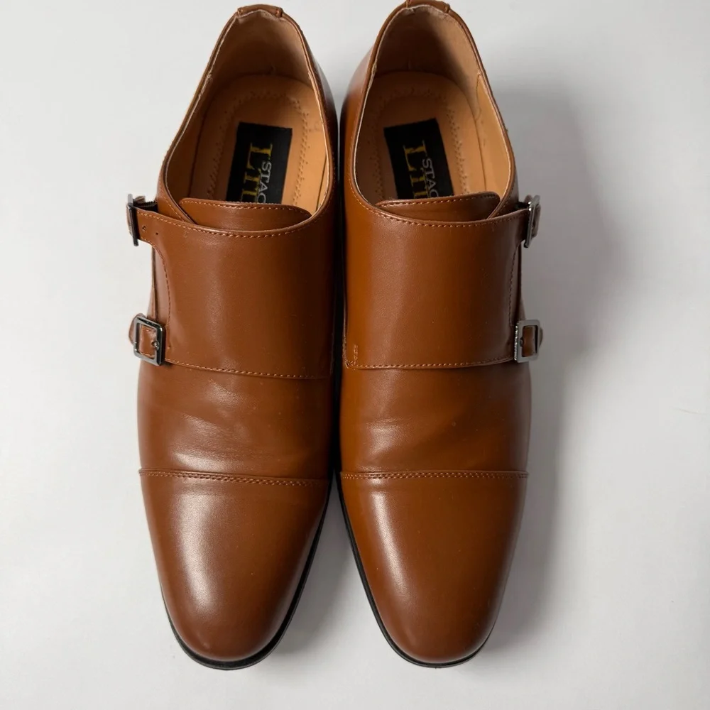 Stacy Adams Tan Double‎ Monk Strap Oxfords